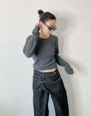  Grey Cut Out Summer Knit #250336
